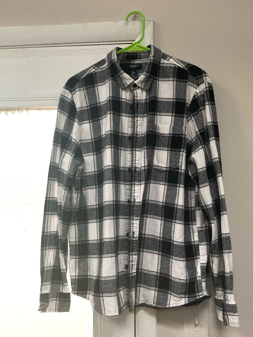 Forever 21 Black and White Plaid Button-Down Shirt